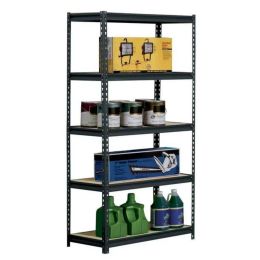 36"W x 18"D x 72"H 5-Tier Steel Shelving; Black; 400 lbs. Capacity