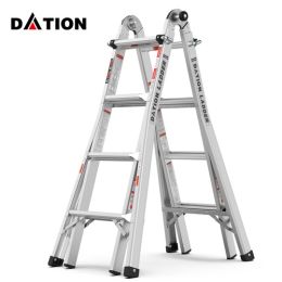 Multi position foldable engineering multifunctional aluminum alloy ladder A-type ladder straight ladder 17ft for home