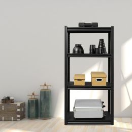 13.78"W x 29.92"D x 59.84"H 4-Shelf Garage Shelves; Matt Black