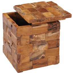 vidaXL Storage Stool Solid Teak Wood