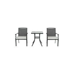 Outdoor Furniture Patio Bistro Set of 3; Gray