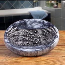 Modern Grey Resin Soap Dish Bathroom Jewelry Plate Holder