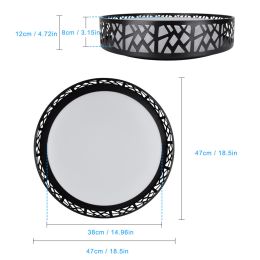 18.5 Inch 35W Dimmable LED Ceiling Light with Remote Control; Timing; 3 Colors Changeable Light