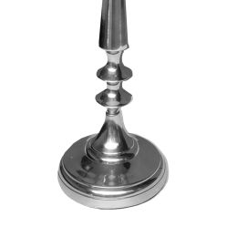 24 Inches Handcrafted 5 Arms Aluminum Candelabra in Traditional Style; Polished Silver