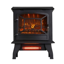 Indoor 17 Inch 1400W Compact Infrared Quartz Freestanding Portable Electric Fireplace Stove Heater with Realistic 3D Flame Effect